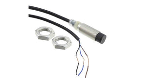Omron E2B-M12KN05-WP-B1 2M, Inductive Threaded Barrel Proximity Sensor, M12, 5 mm Detection, PNP NO, 10 → 30 V dc