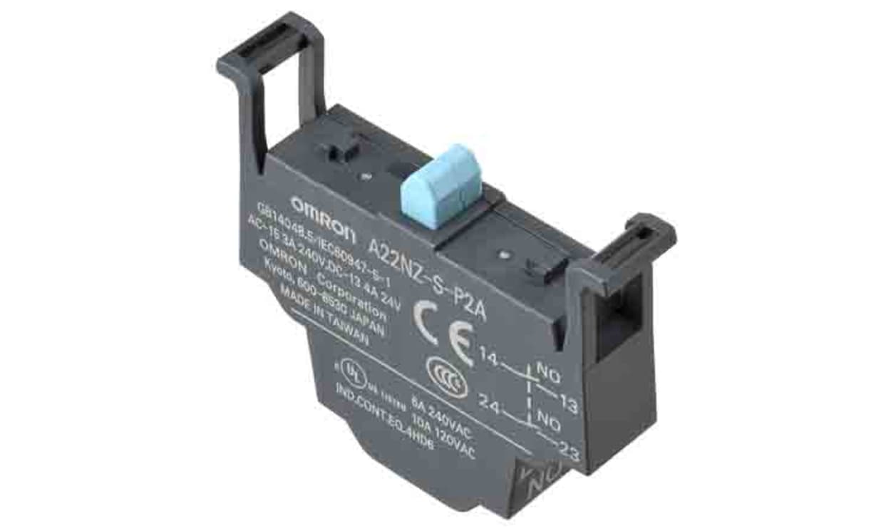 Omron A22NZ-S-P2A, A22N Series Contact Block, 2NO