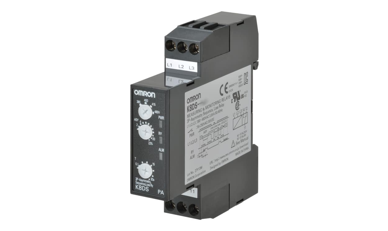 Omron K8DS-PA2, Phase Monitoring Relay, 3 Phase, SPDT - generaltechuae