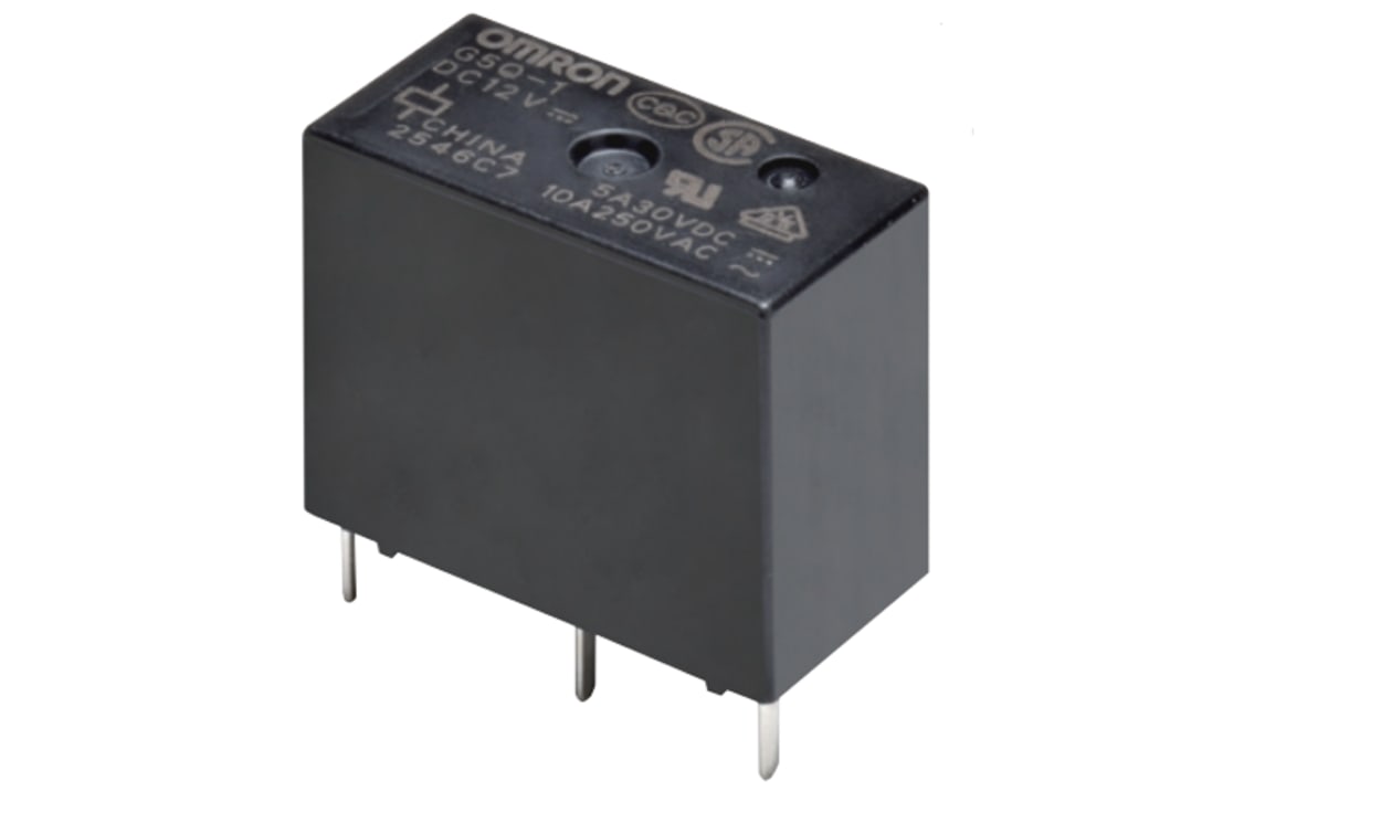 Omron G5Q-1-HA-PW DC5 (TY), PCB Mount Non-Latching Relay, 5V dc Coil, 10A Switching Current, SPDT