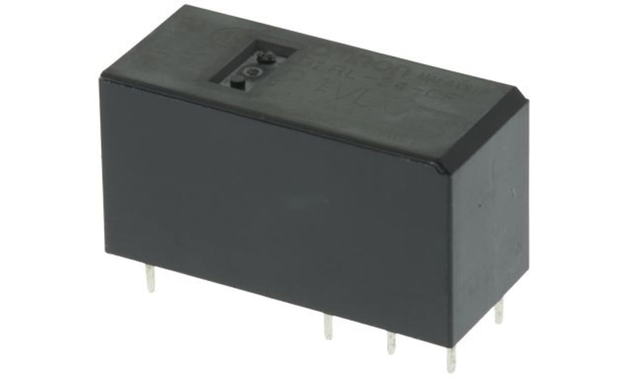Omron G2RL-2 DC5, PCB Mount Non-Latching Relay, 5V dc Coil, 8A Switching Current, DPDT