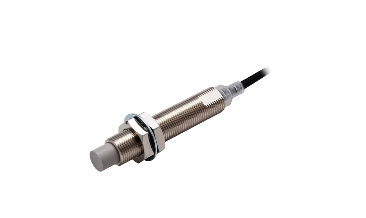 Omron E2E-X8MC1L12 5M, Inductive Threaded Barrel Proximity Sensor, M12, 8 mm Detection, NPN NO, 10 → 30 V dc