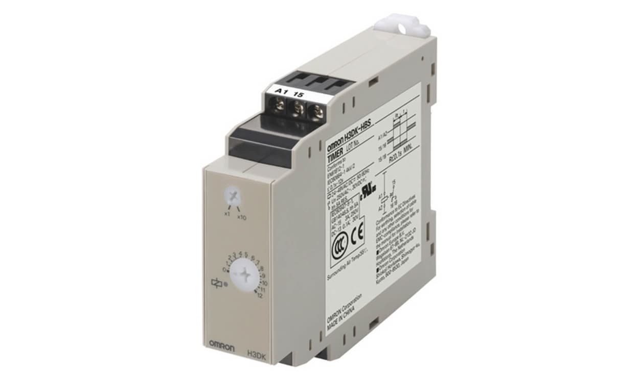 Omron H3DK-HBL 24-48VAC/DC, DIN Rail Mount Timer Relay, 24-48V ac/dc, 2-Contact, 1 → 120s, 1-Function, SPDT - generaltechuae