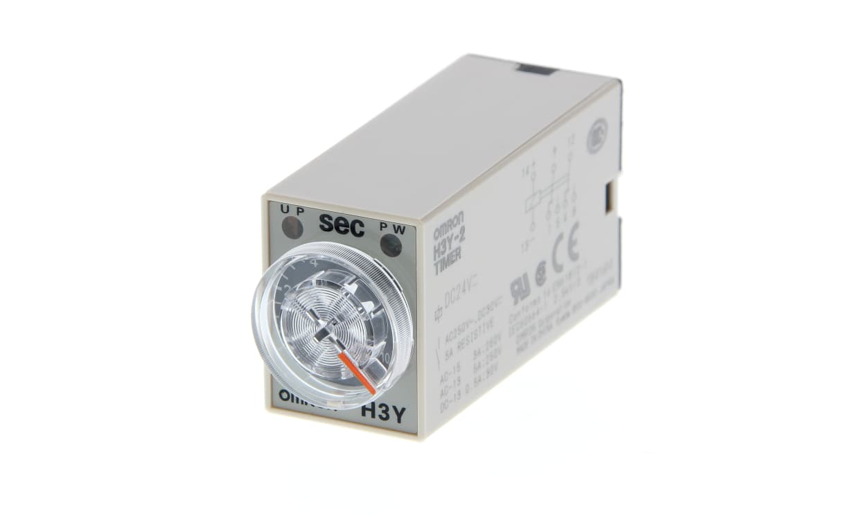 Omron H3Y-2 AC24 10S, Plug In Timer Relay, 24V ac, 4-Contact, 0.5 - 10s, 1-Function, DPDT - generaltechuae