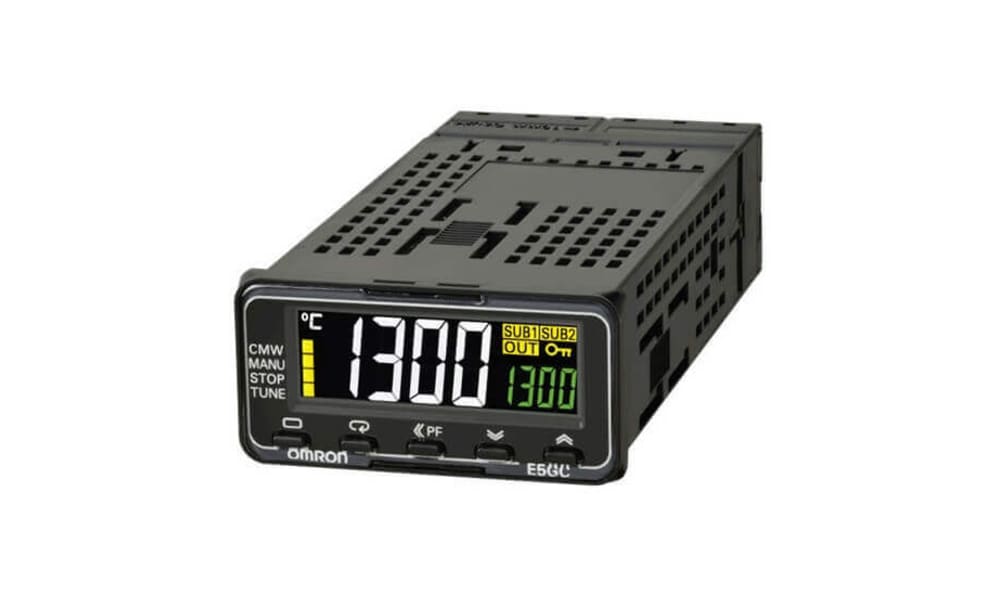 Omron E5GC-QX2DCM-000, E5GC Panel Mount PID Temperature Controller, 48 x 48mm, 1 Output SSR, Solid State Relay, Logic, 24 V ac/dc Supply