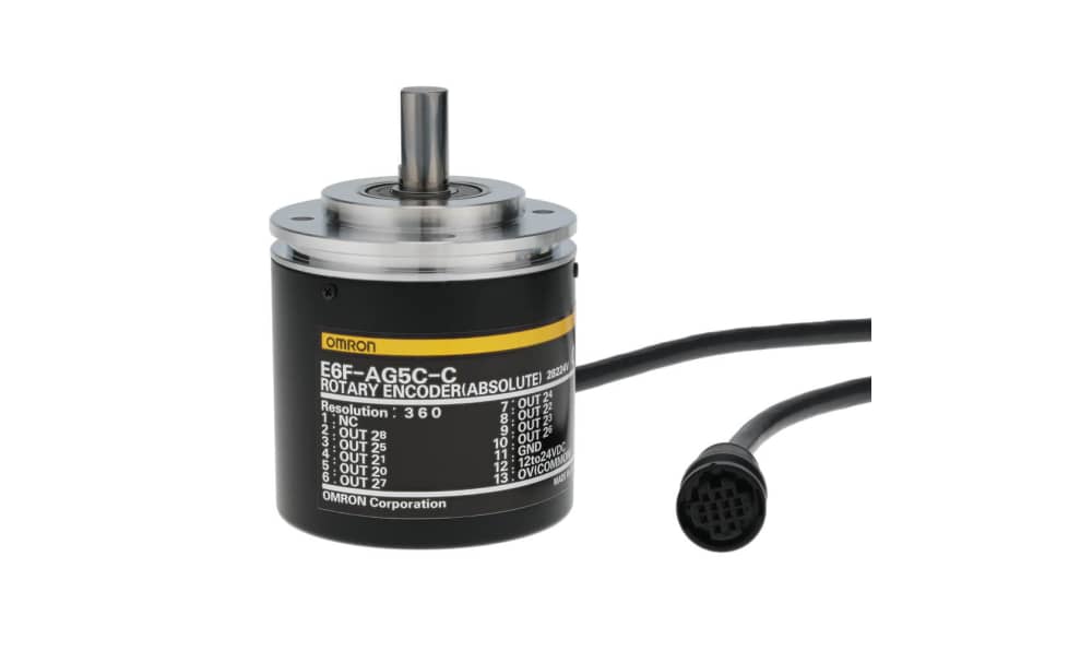 Omron E6F-AG5C-C 360 2M, E6F Series Absolute Absolute Encoder, 360 ppr, NPN Open Collector Signal, Solid Type, 10mm Shaft - generaltechuae
