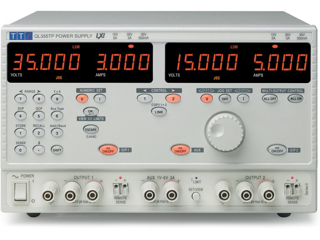 TTi QL355TP SII - Dual 0-35V/0-5A * plus 1-6V/3A LXI/USB/RS232/GPIB - generaltechuae