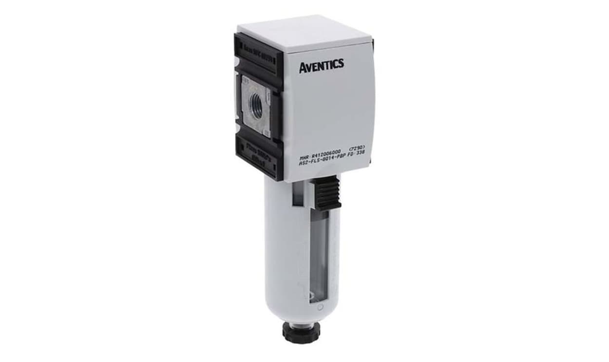 AVENTICS R412006000 AS2-FLS series 5μm G 1/4 1.5bar to 16 bar Filter 2100L/min max with Semi Automatic drain