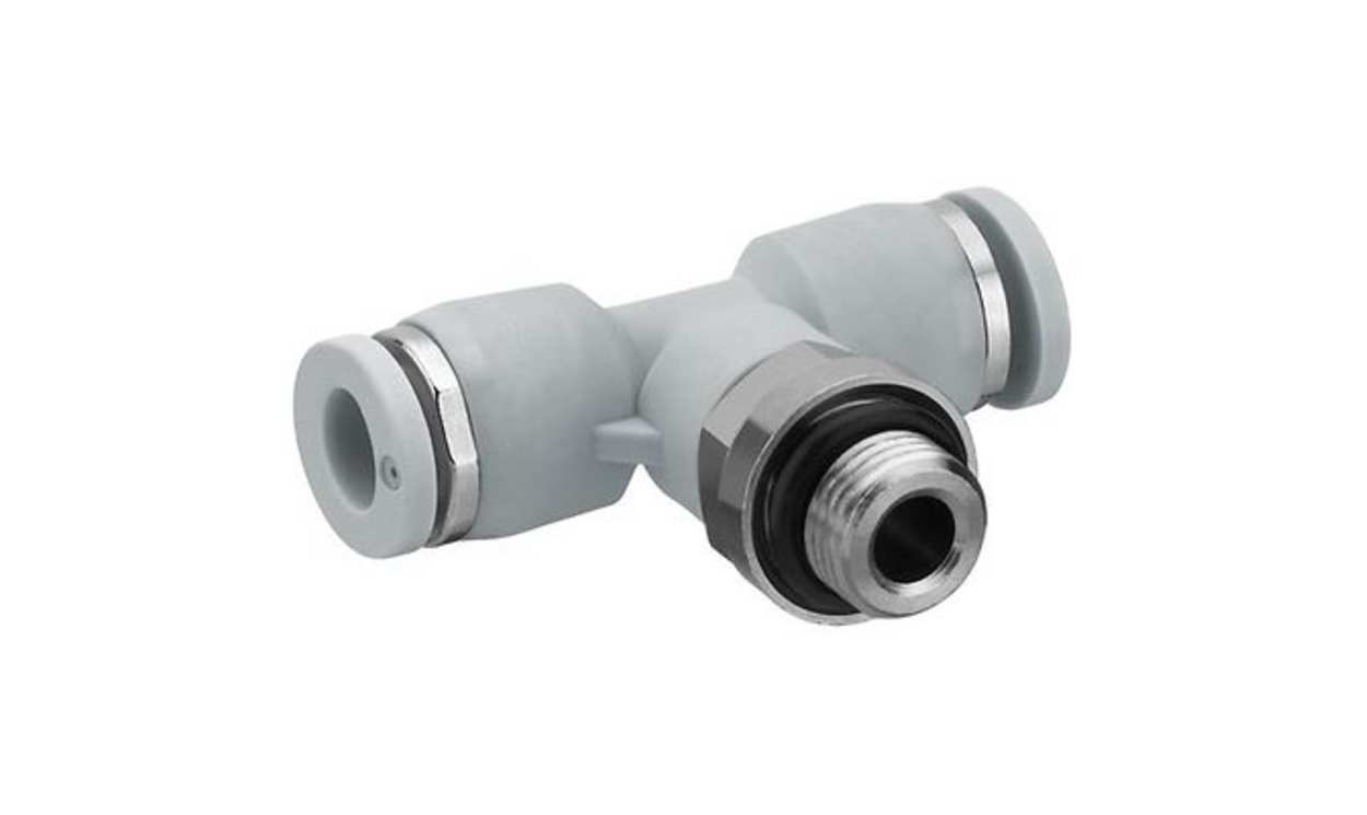 AVENTICS 2122210380 QR1-S-RTT Series T Fitting, G 3/8 to Push In 10 mm, Threaded Connection Style
