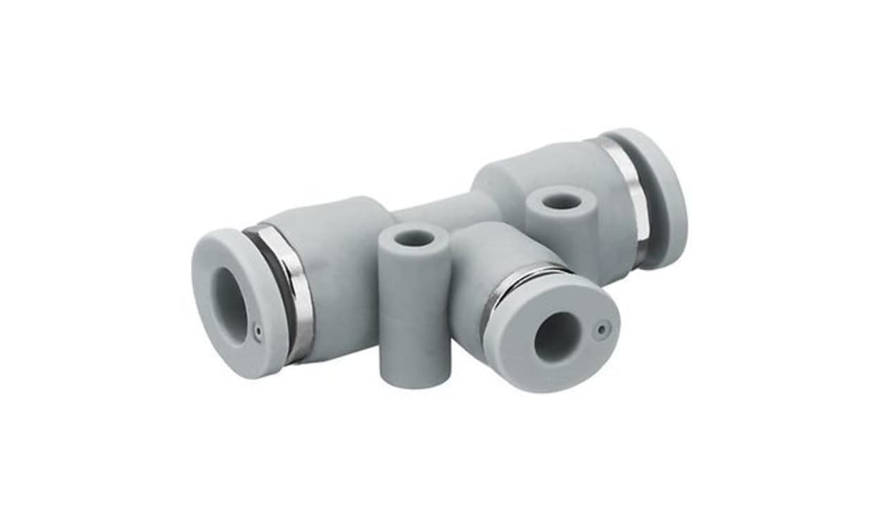 AVENTICS R412005029 QR1-S-RTK Series T Fitting, Push In 10 mm to Push In 6 mm, Push-in Connection Style