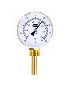 Brannan 32/428/0 | General Purpose Bimetal Dial Thermometer | 63 mm, -20 to +60 °C, 1/2 in BSP bottom, 50 mm pocket - generaltechuae
