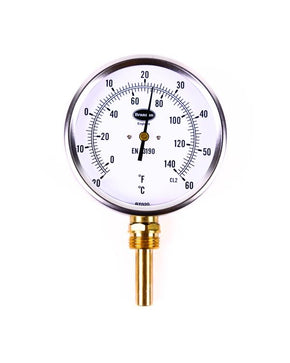 Brannan 31/664/0 | Commercial Bimetal Dial Thermometer | 100 mm, -20 to +60 °C/°F, back, 150 mm pocket - generaltechuae