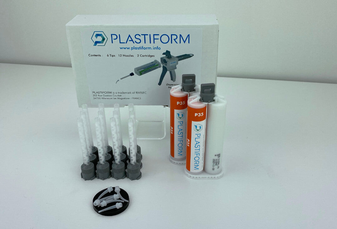 Plastiform CA-P35-2 | P35 Flexible Pasty Replication Compound | 2 x 50 ml Cartridges, 35 Shore A - generaltechuae