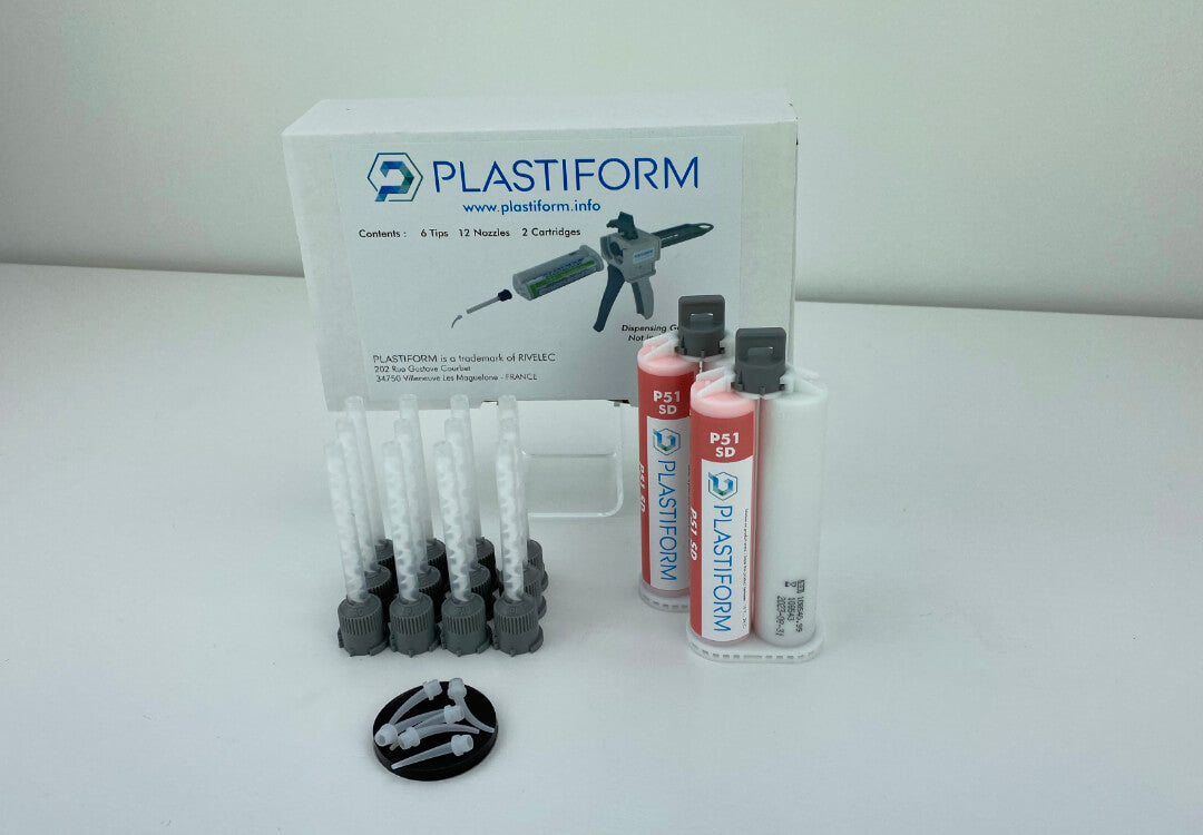 Plastiform CA-P51SD-2 | P51 SD Rigid Pasty Replication Compound | 2 x 50 ml Cartridges, 51 Shore D - generaltechuae