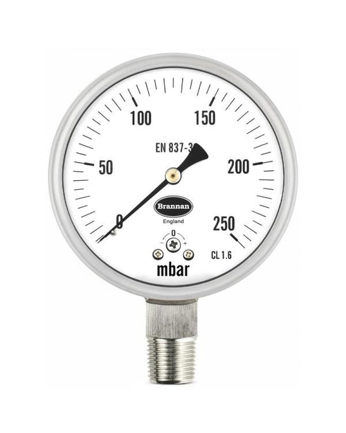 Brannan CAP001 | Capsule Pressure Gauge | 0-25 to 0-600 mbar, 1.6% or 2.5% - generaltechuae