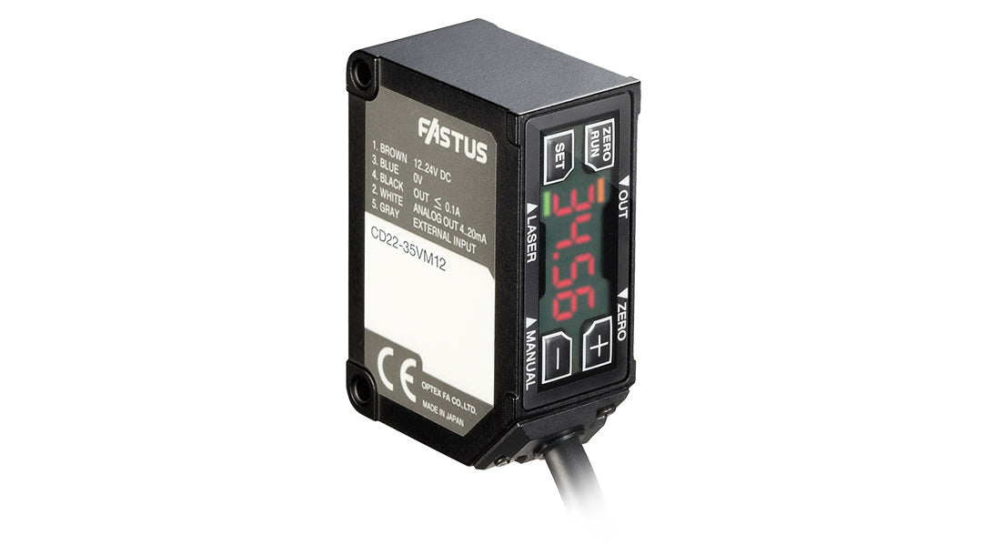 OPTEX FA CD22-35V | Compact Laser Displacement Sensor | 35 ±15 mm, 0–10 V, Cable