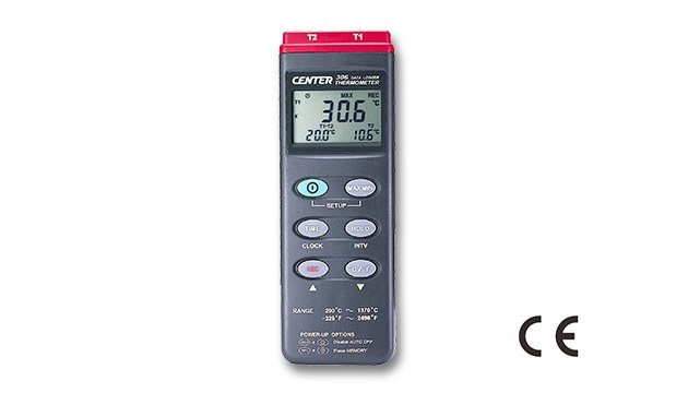 CENTER 306 Datalogger Dual Input Thermometer | Range  K type: -200~1370℃ ; -328~2498℉