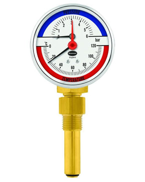 Brannan 36/615/1 | Combined Thermometer & Altitude Gauge | 0 to +120 °C, 0 to 30 metres, Bottom Entry - generaltechuae