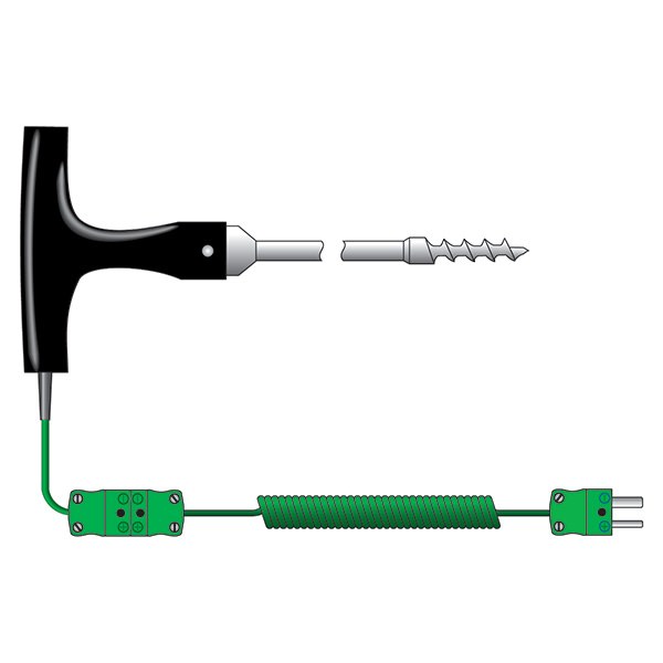 ETI 333-175 | Corkscrew Temperature Probe | Type K, coiled lead, Ø8 x 100 mm - generaltechuae