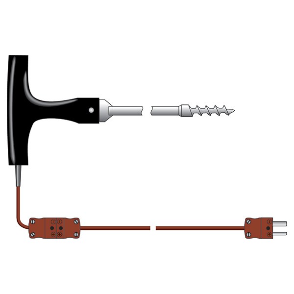 ETI 137-175 | Corkscrew Temperature Probe | Type T, straight lead, Ø8 x 100 mm - generaltechuae