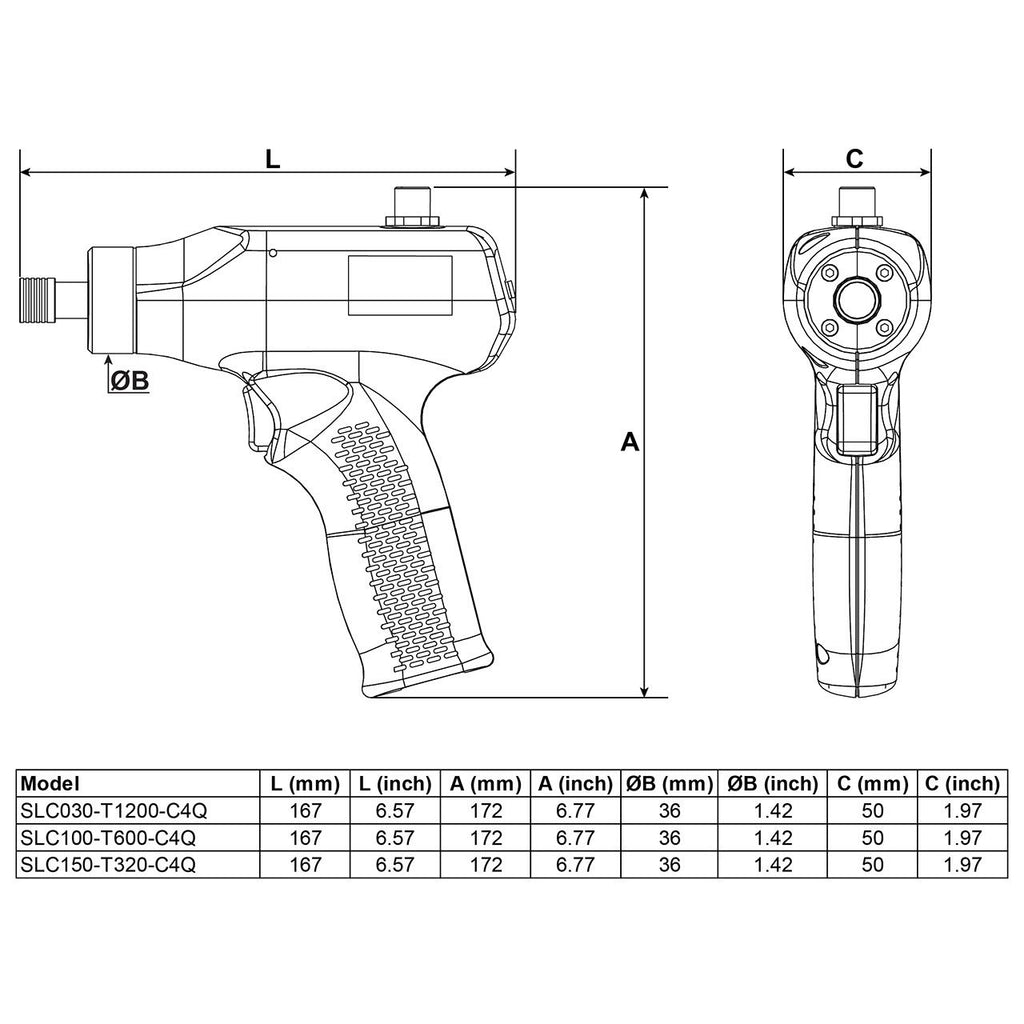 Desoutter SLC150-T320-C4Q | Low Voltage Current Control Pistol Screwdriver | 15 Nm, 320 rpm, 1/4 in Hex