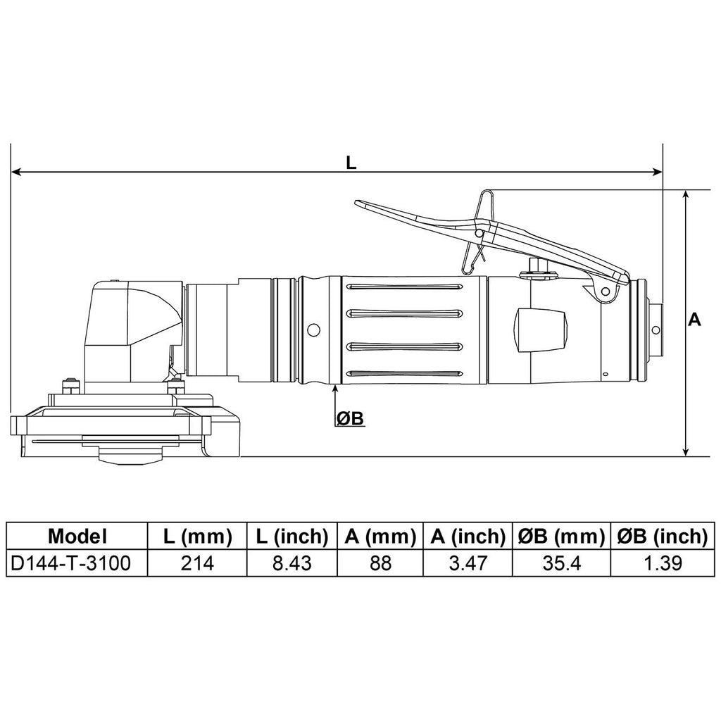 Desoutter D144-T-3100 | Pneumatic Grinder for Depressed Centre and Cut-off Discs