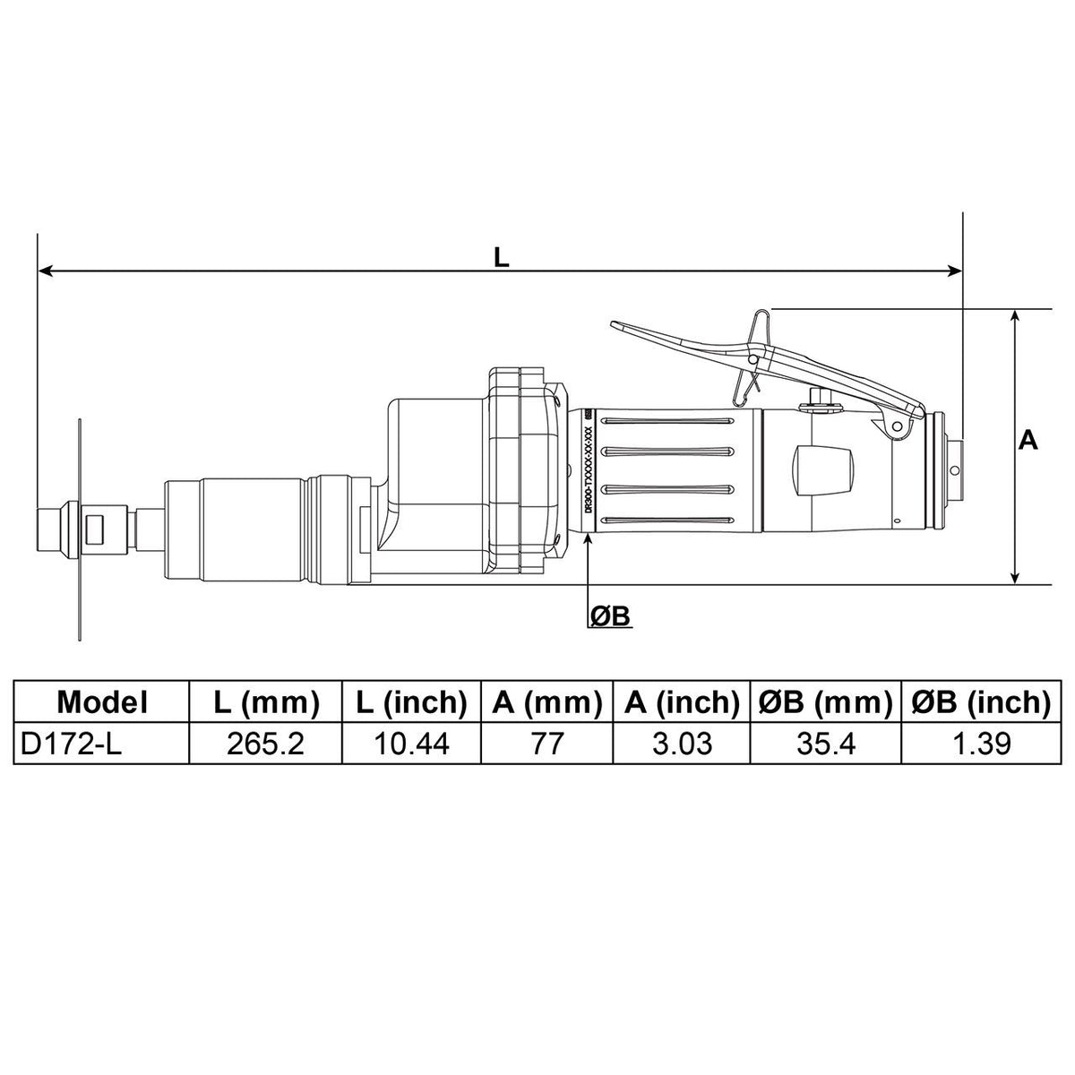 Desoutter D172-L | Pneumatic Grinder for Depressed Centre and Cut-off Discs