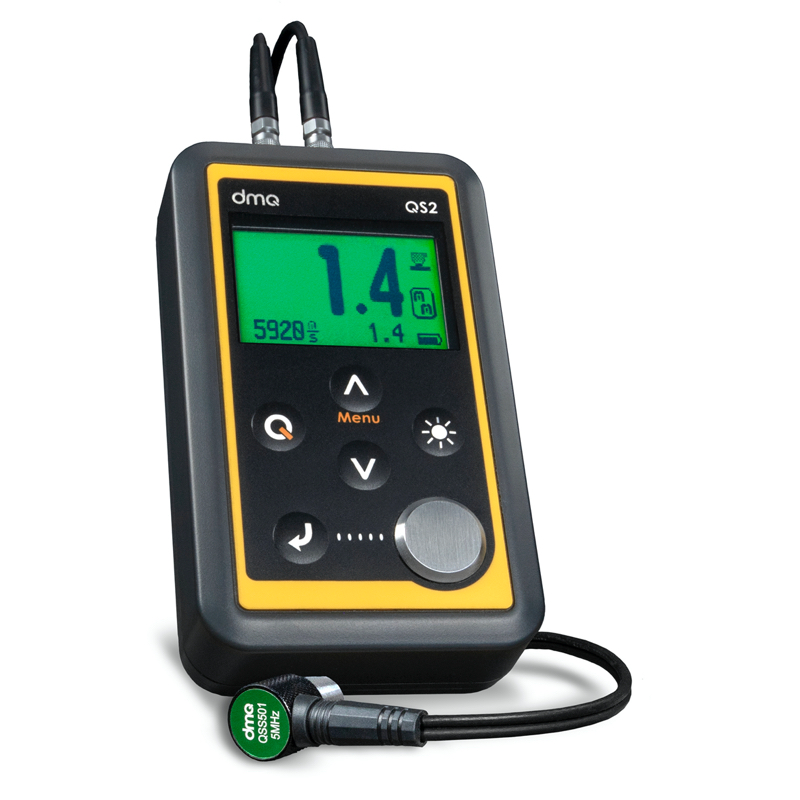 DMQ Ultrasonic wall thickness gauge for Steel | with Data Logging QS2 DLS | Range: 1 to 250mm / 0.025 to 9.84in - generaltechuae