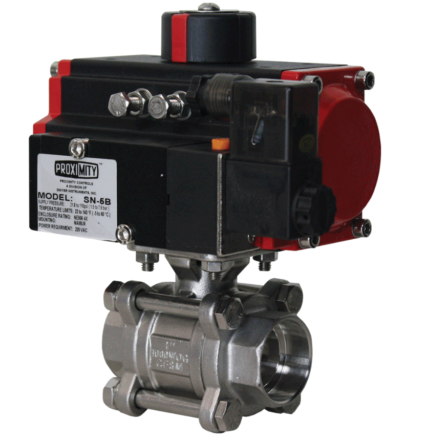 Dwyer Instruments WE05 | 3-Piece socket weld stainless steel ball valve