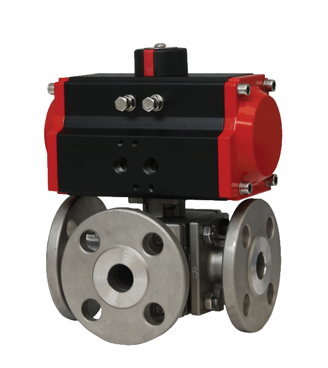 Dwyer Instruments WE34 | 3-way flanged stainless steel ball valve