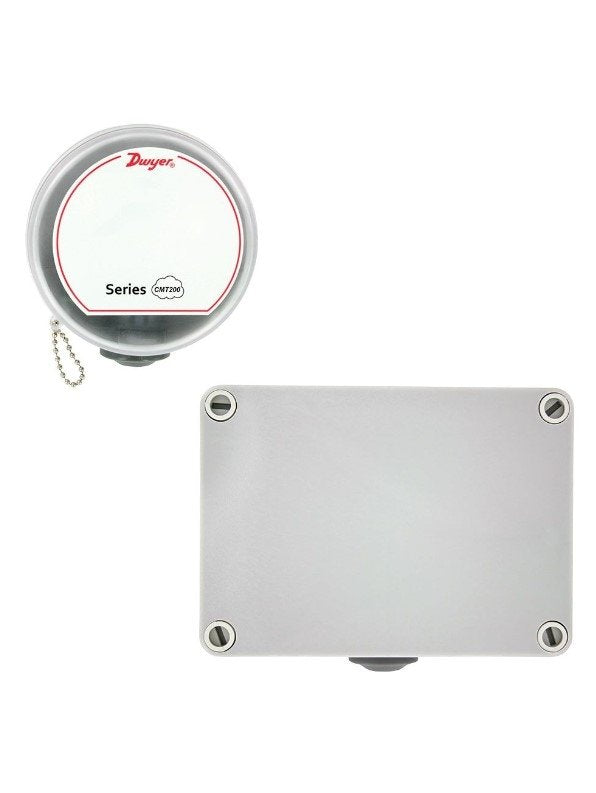 Dwyer Instruments CMT200-FC | Carbon monoxide transmitter | 0-200 PPM CO | 4-20 mA/2-10 VDC outputs | Includes factory calibration certificate