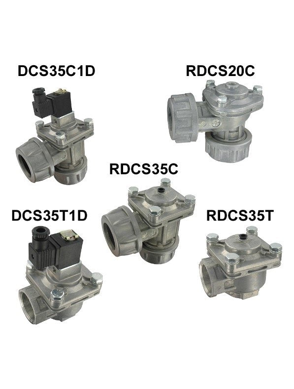 Dwyer Instruments DCS35C1D | 1-1/2" diaphragm valve | Integrated coil | Coupling connection | 110 VAC DIN electrical connection