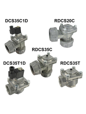 Dwyer Instruments DCS35C2D | 1-1/2" diaphragm valve | Integrated coil | Coupling connection | 220 VAC DIN electrical connection