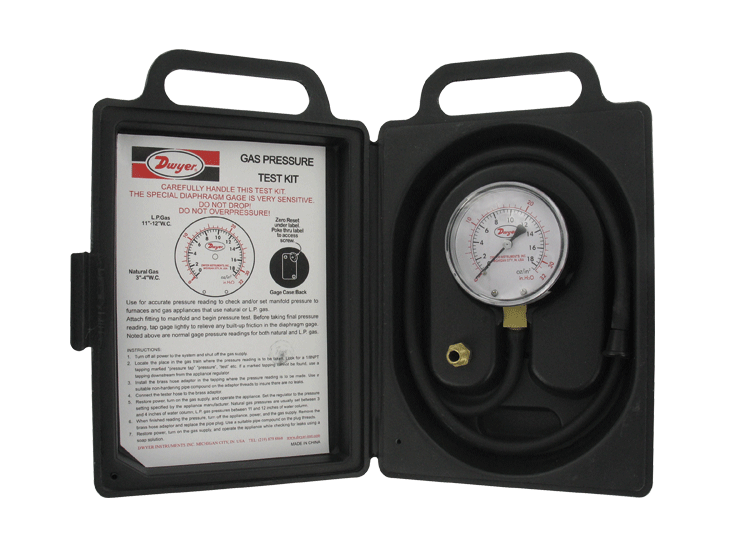 Dwyer Instruments LPTK-02 | Low pressure gas test kit | 0-32" w.c. & 0-18.5 oz/in²