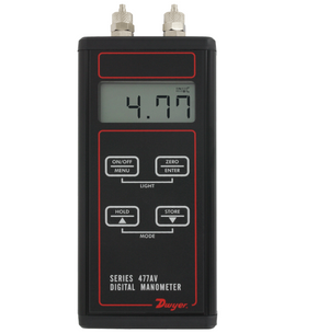Dwyer Instruments 477AV-3 | Digital manometer | Range 0-200.00" w.c. | Air velocity/flow modes