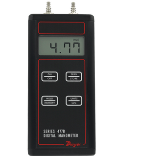 Dwyer Instruments 477B-3 | Handheld digital manometer | 0 to 200" w.c. (0 to 49.82 kPa)