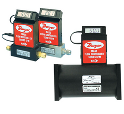 Dwyer Instruments GFM-2103 | Gas mass flow meter | Range 0-50 mL/m. Specified flow Range is for an equivalent flow of nitrogen at 70°F (21°C) @ 760 mm Hg | 1/4" compression fitting - generaltechuae