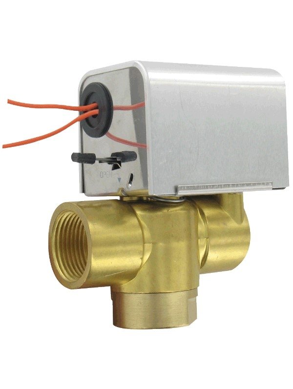 Dwyer Instruments 3ZV1243 | Three-way zone valve | 1" BSPT | Cv of 8.02 | 220/230 VAC | Close-off pressure 14.5 psi (1.0 bar)