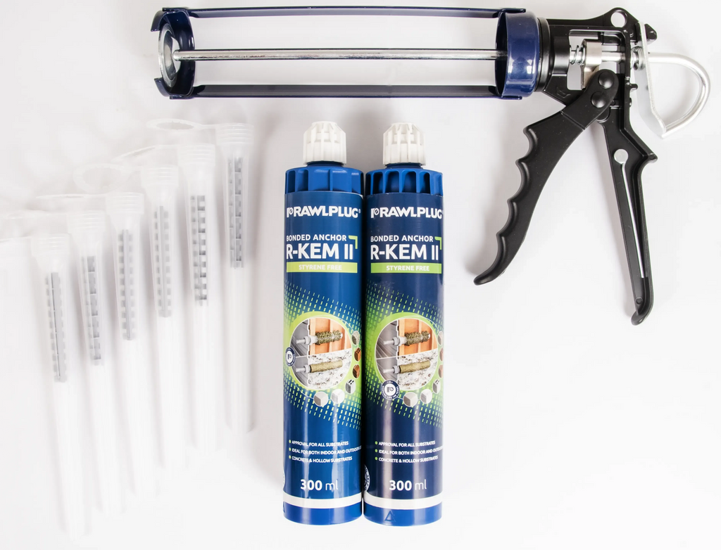 Rawlplug R-KEM-II-300-P2G6N | R-KEM-II Polyester Bonded Anchor Kit | 2 x 300 ml, 6 nozzles, gun - generaltechuae