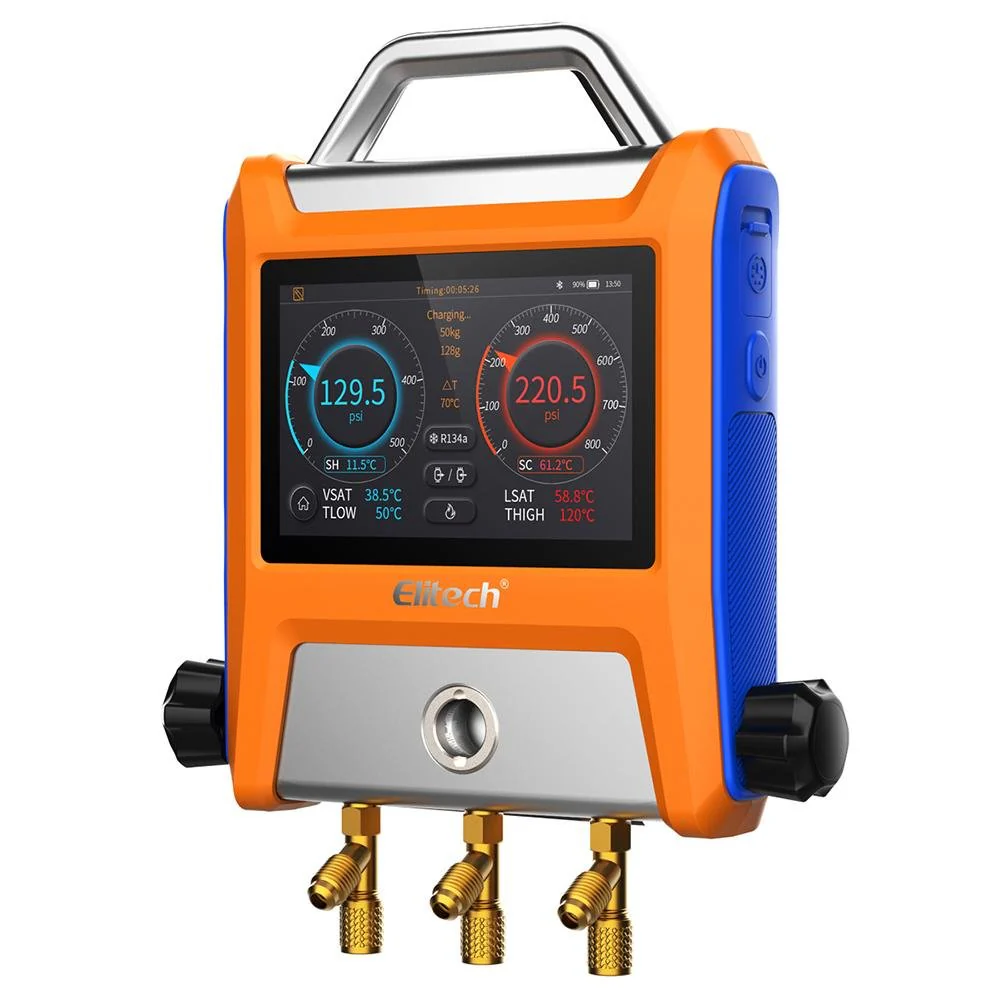 Elitech EMG-20V |  Intelligent HVAC Digital Manifold 2 Valves With 5” Smart Touch Screen - generaltechuae