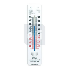 ETI factory act thermometer - 45 x 195mm | Range -30 to 50°C