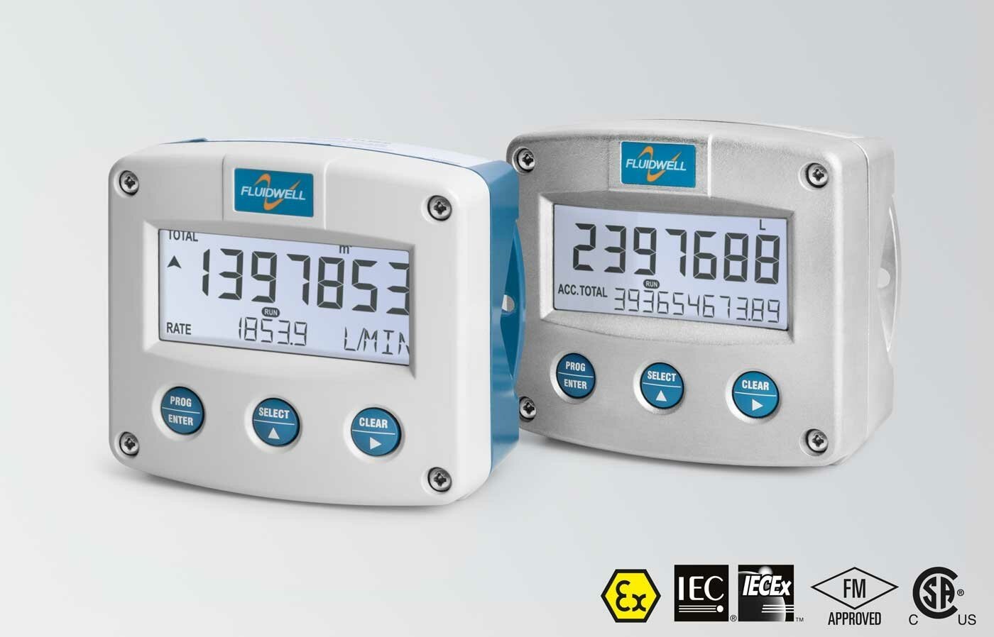 FLUIDWELL F016 Intrinsically safe - Flow rate Indicator / Totalizer | with linearization and pulse output | Ambient temperature: -40°C to +80°C (-40°F to 176°F). - generaltechuae