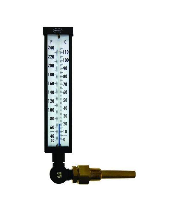 Brannan 200/606/1 | Adjustable Angle Industrial Thermometer | 150 mm (6 in) stem, 0 to 160 °F/°C, 63 mm lagging ext. - generaltechuae