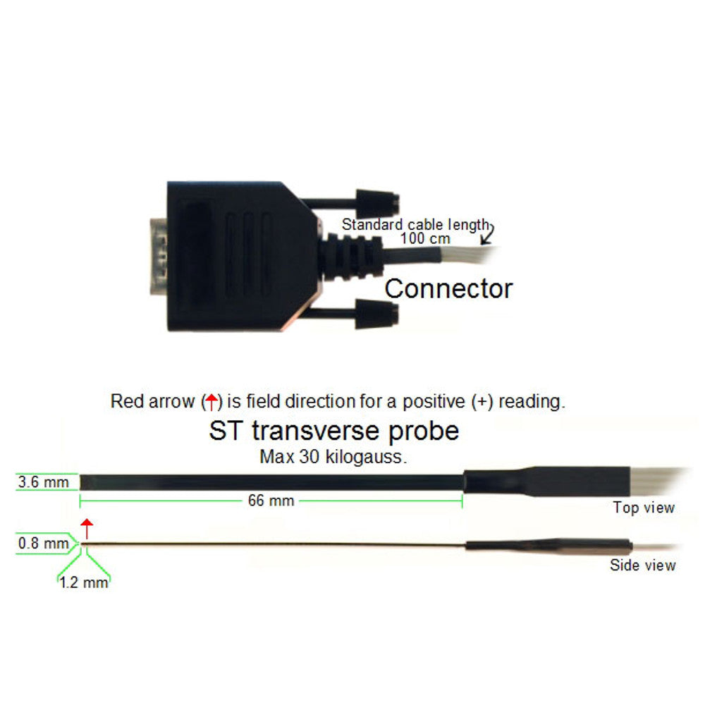 AlphaLab GM2PROBESTST | GM2 Standard Thin Transverse Probe | ±30 kG, 0.65 mm Gap - generaltechuae