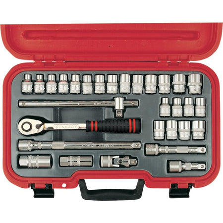 Kennedy-Pro - 1/2 inch Drive, MM/AF SOCKET SET 30PC - 12 Points