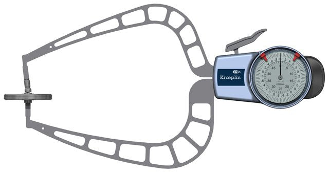 KROEPLIN D450T, 0 - 50 mm, ANALOG EXTERNAL MEASURING GAUGE FOR FOAMED MATERIAL AND FOILS