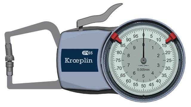 KROEPLIN D110T, 0 - 10 mm, ANALOG EXTERNAL MEASURING GAUGE FOR FOAMED MATERIAL AND FOILS