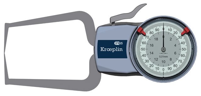 Kroeplin D220S, 0 - 20 MM, ANALOG EXTERNAL MEASURING GAUGE FOR GROOVES AND THICKNESS MEASUREMENT