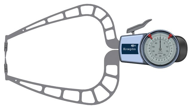 KROEPLIN D450S, 0 - 50 mm, ANALOG EXTERNAL MEASURING GAUGE FOR GROOVES AND THICKNESS MEASUREMENT