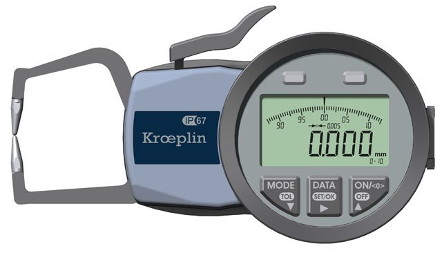 KROEPLIN K110,  0 - 10MM, DIGITAL EXTERNAL MEASURING GAUGE FOR GROOVES AND THICKNESS MEASUREMENT